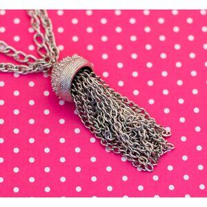 Vintage Chain Rain Tassel Necklace 24 inch - P11